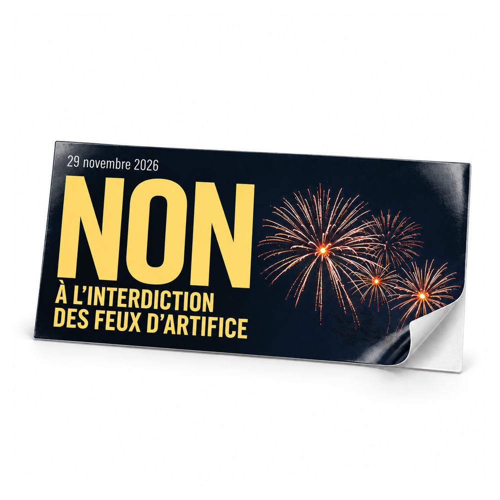 Autokleber «Nein zum Feuerwerksverbot» – 16 × 8 cm