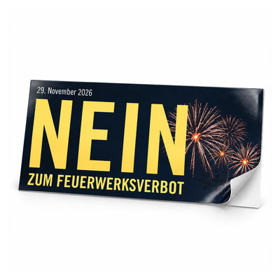 Autokleber «Nein zum Feuerwerksverbot» – 16 × 8 cm